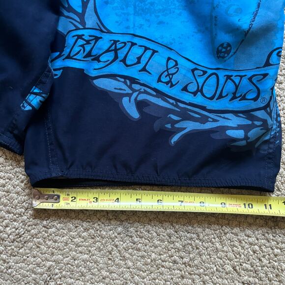 vintage y2k 2000s maui and sons swim boardshorts surfwear hawaii floral 32x8 - Picture 6 of 8